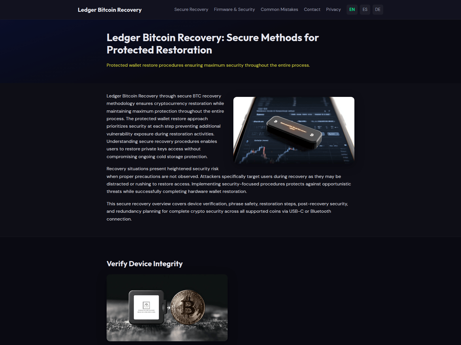 Screenshot of bitcoin-ledger-recover.org