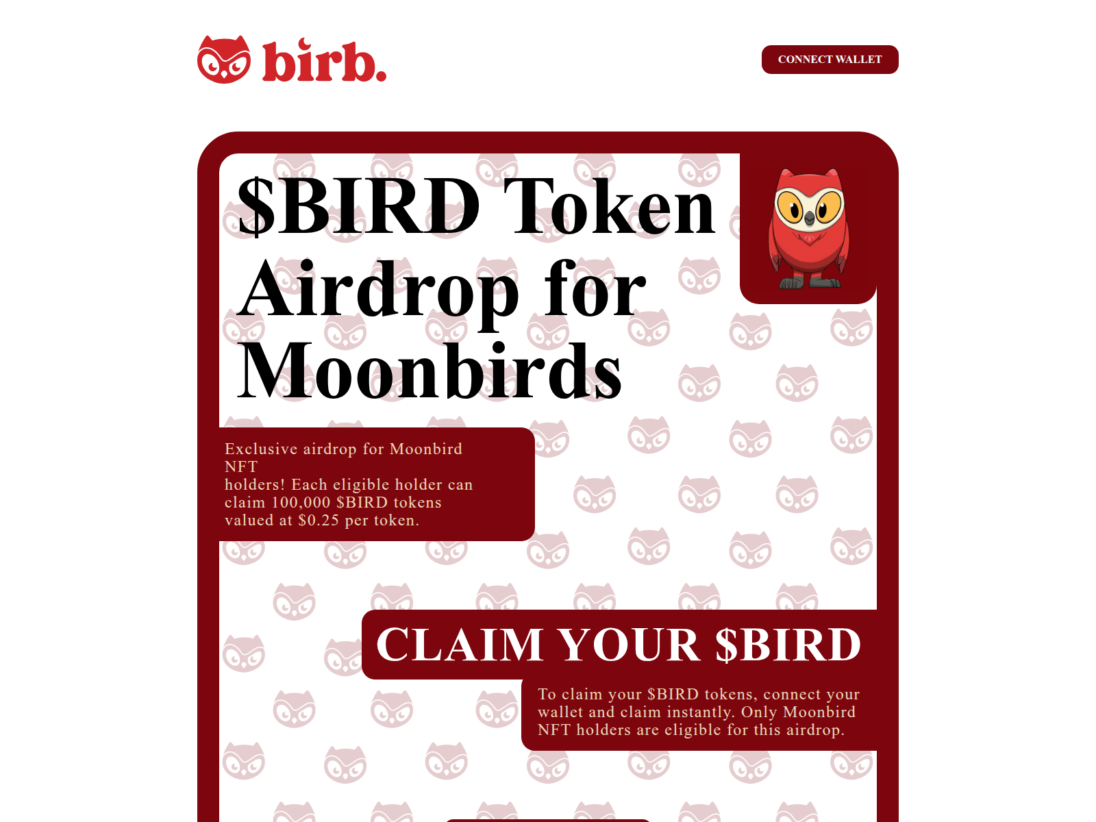 Screenshot of birbdrops.com
