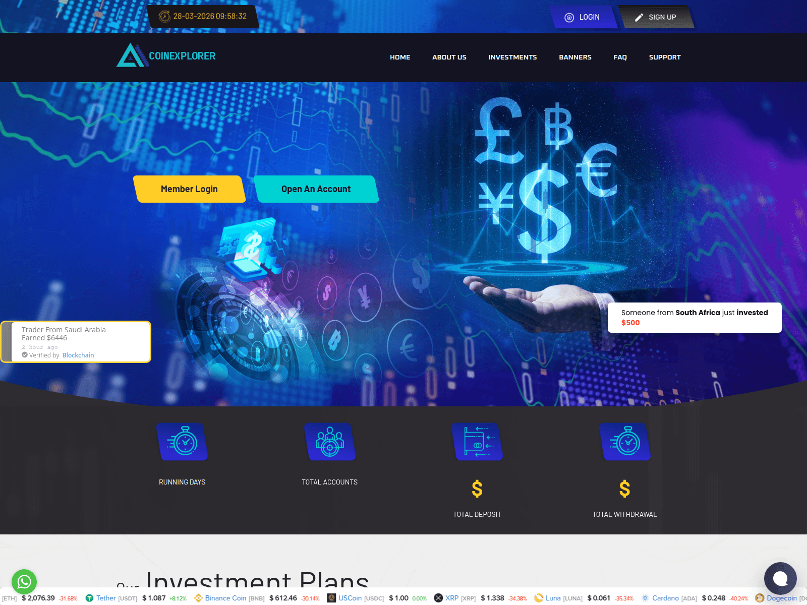 Screenshot of coinexplorer.cc