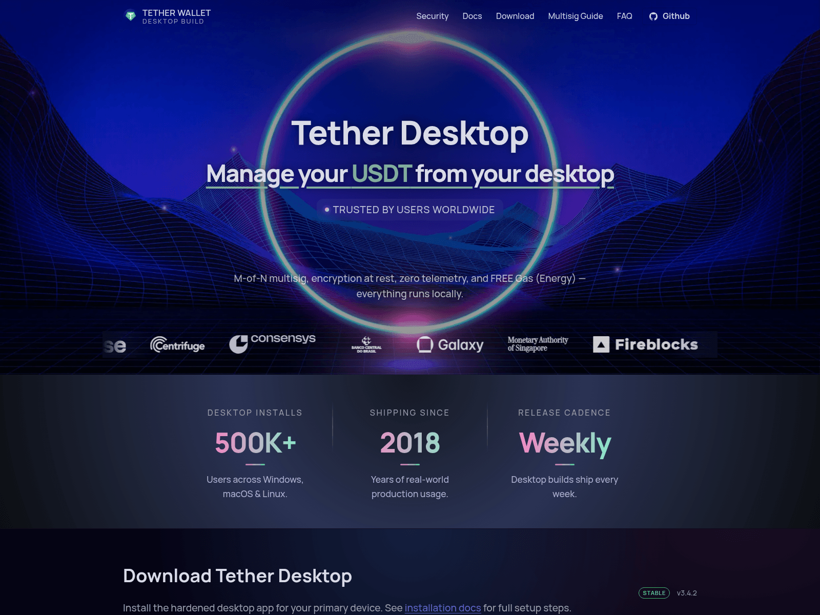 Screenshot of tetherwallet.to