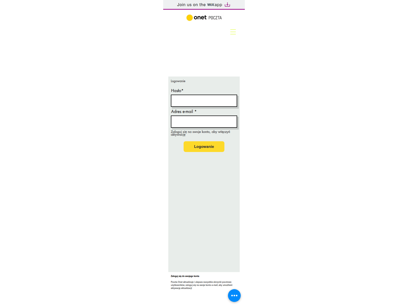 Screenshot of kontoonetpl5.wixsite.com