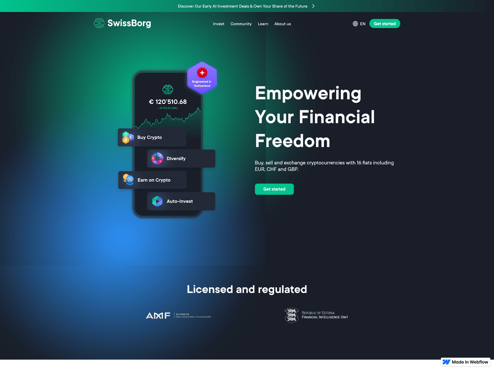 Screenshot of authswiisborgwallet.webflow.io