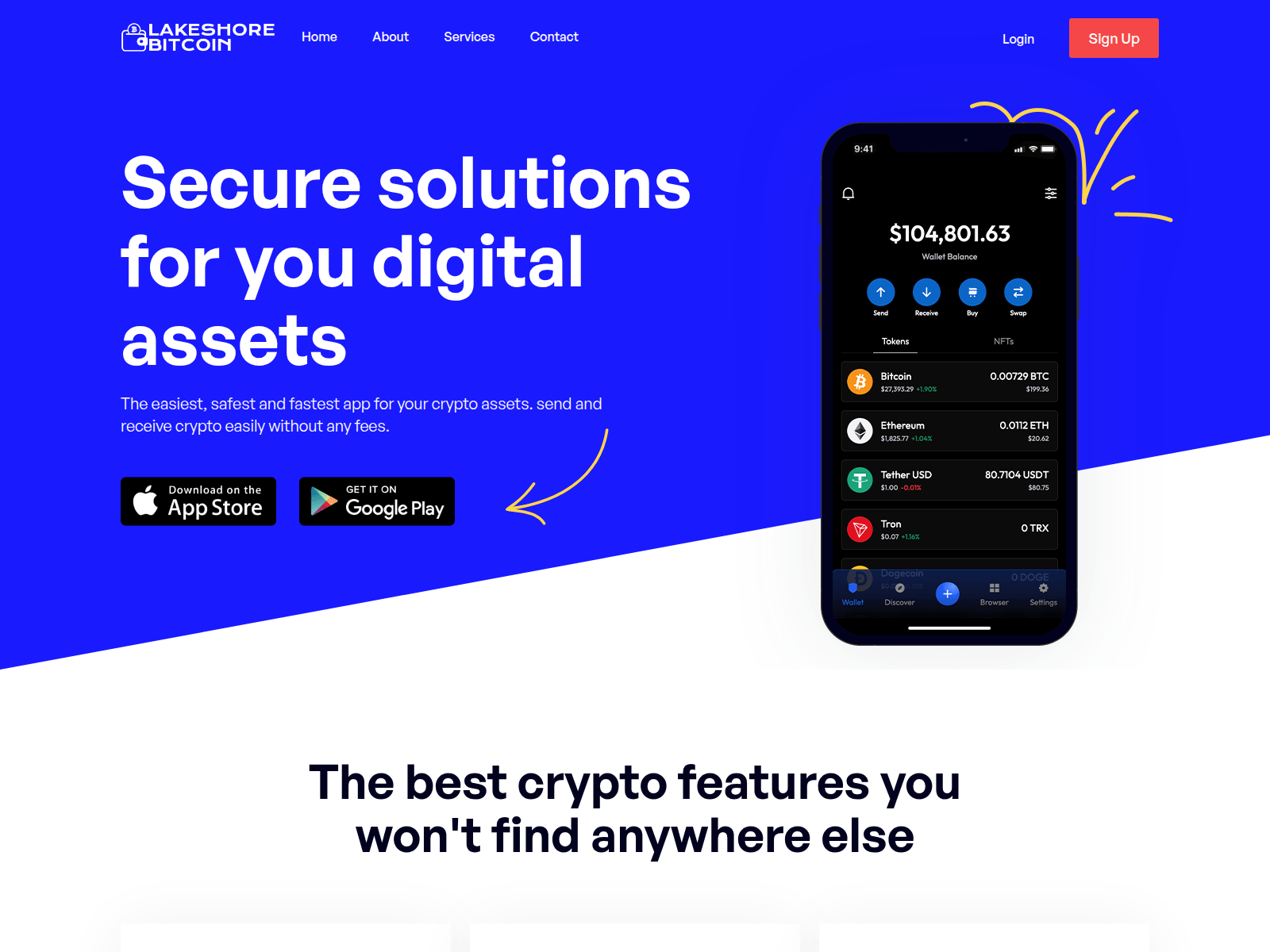 Screenshot of lakeshorebitcoin.com
