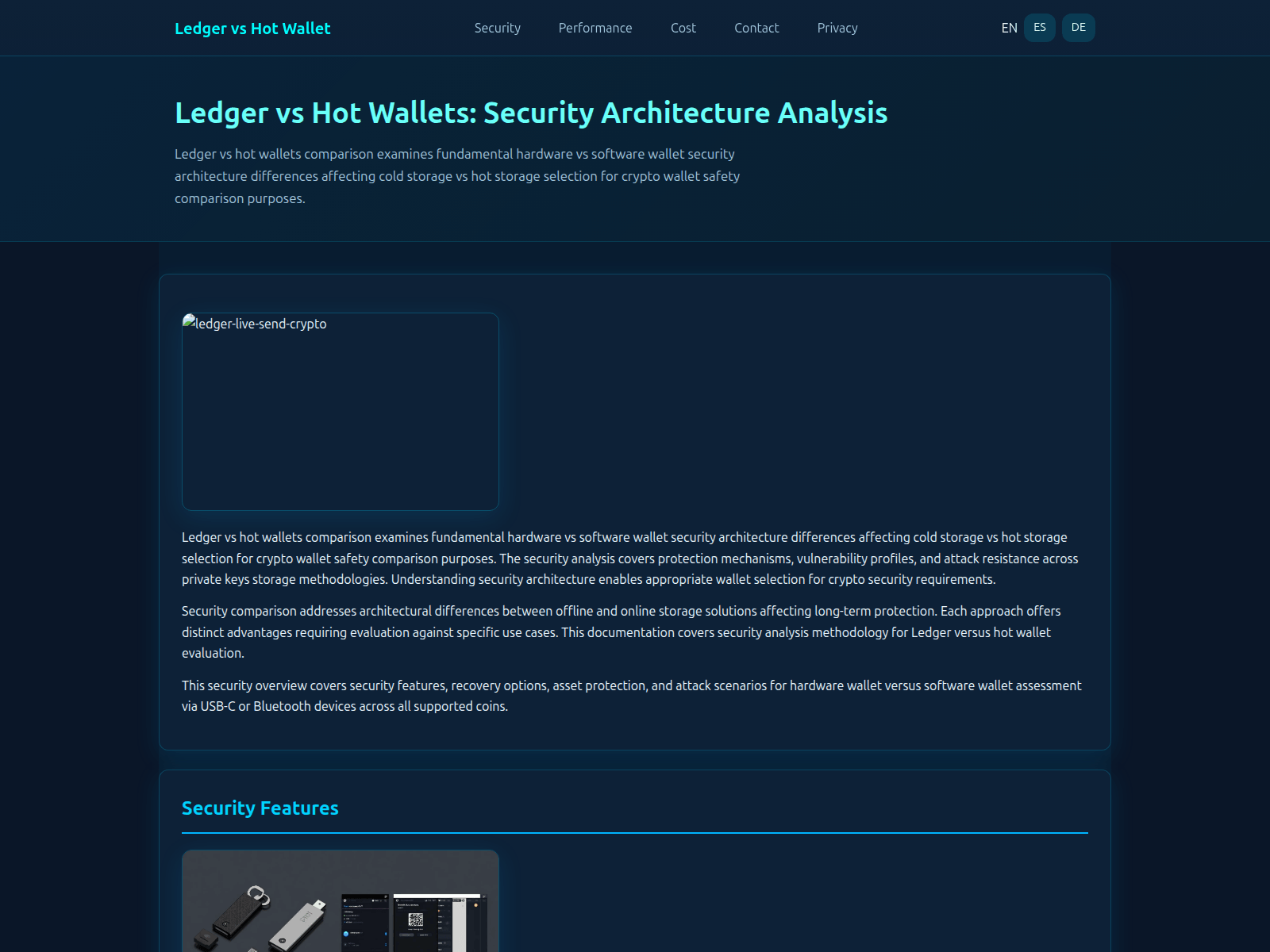 Screenshot of ledger-vs-alternative.com