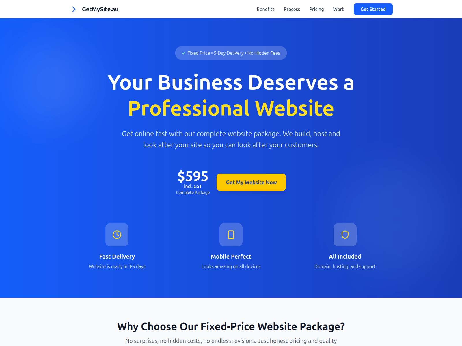 Screenshot of getmysite.pages.dev