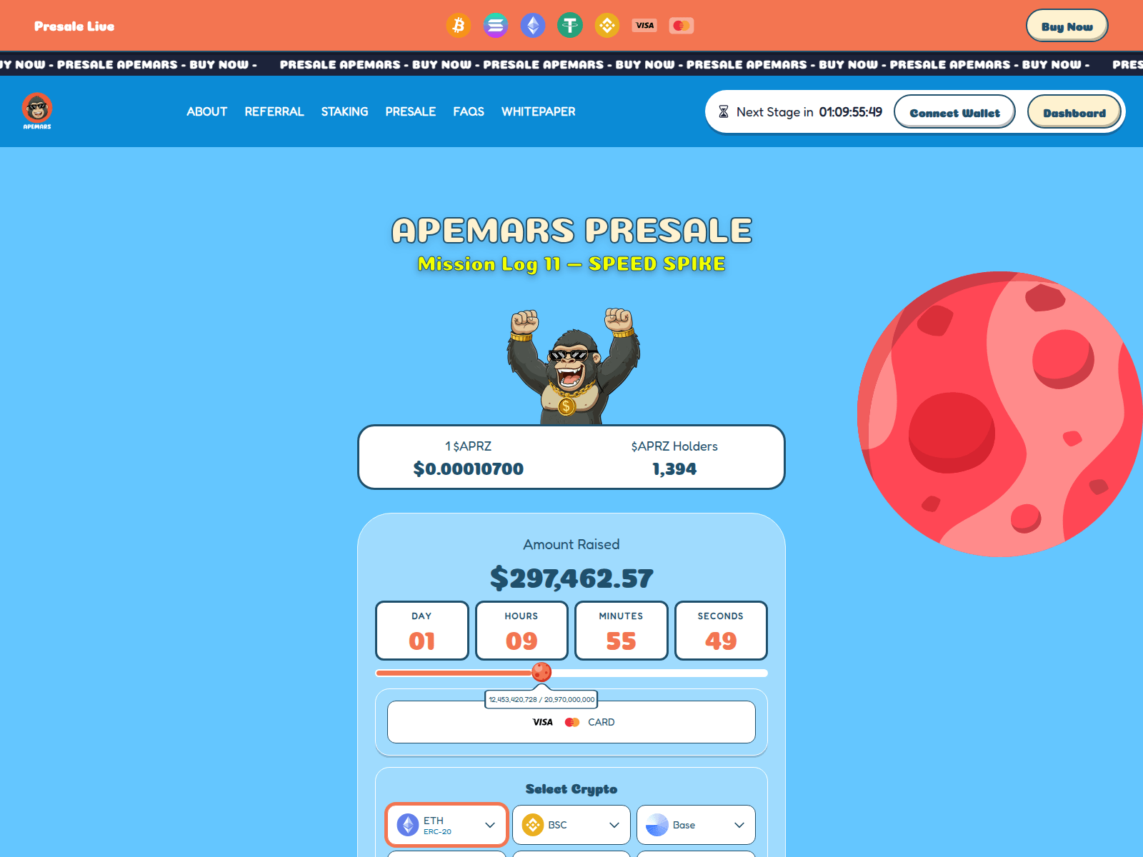 Screenshot of apemars-presale.pages.dev