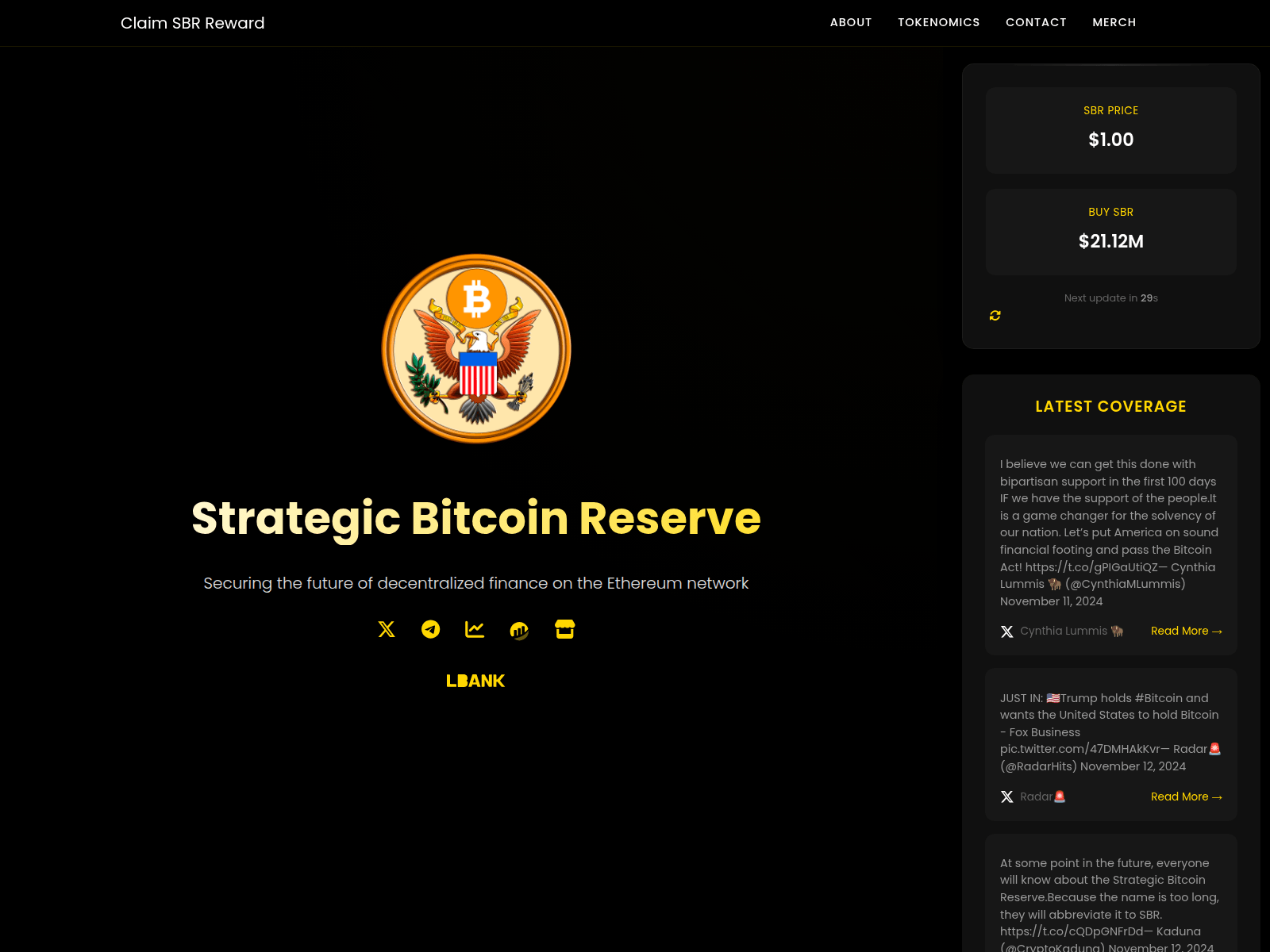 Screenshot of reward-strategicbitcoinreserve.pages.dev