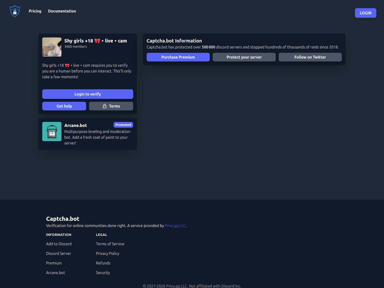 Screenshot of captcha-bot.life
