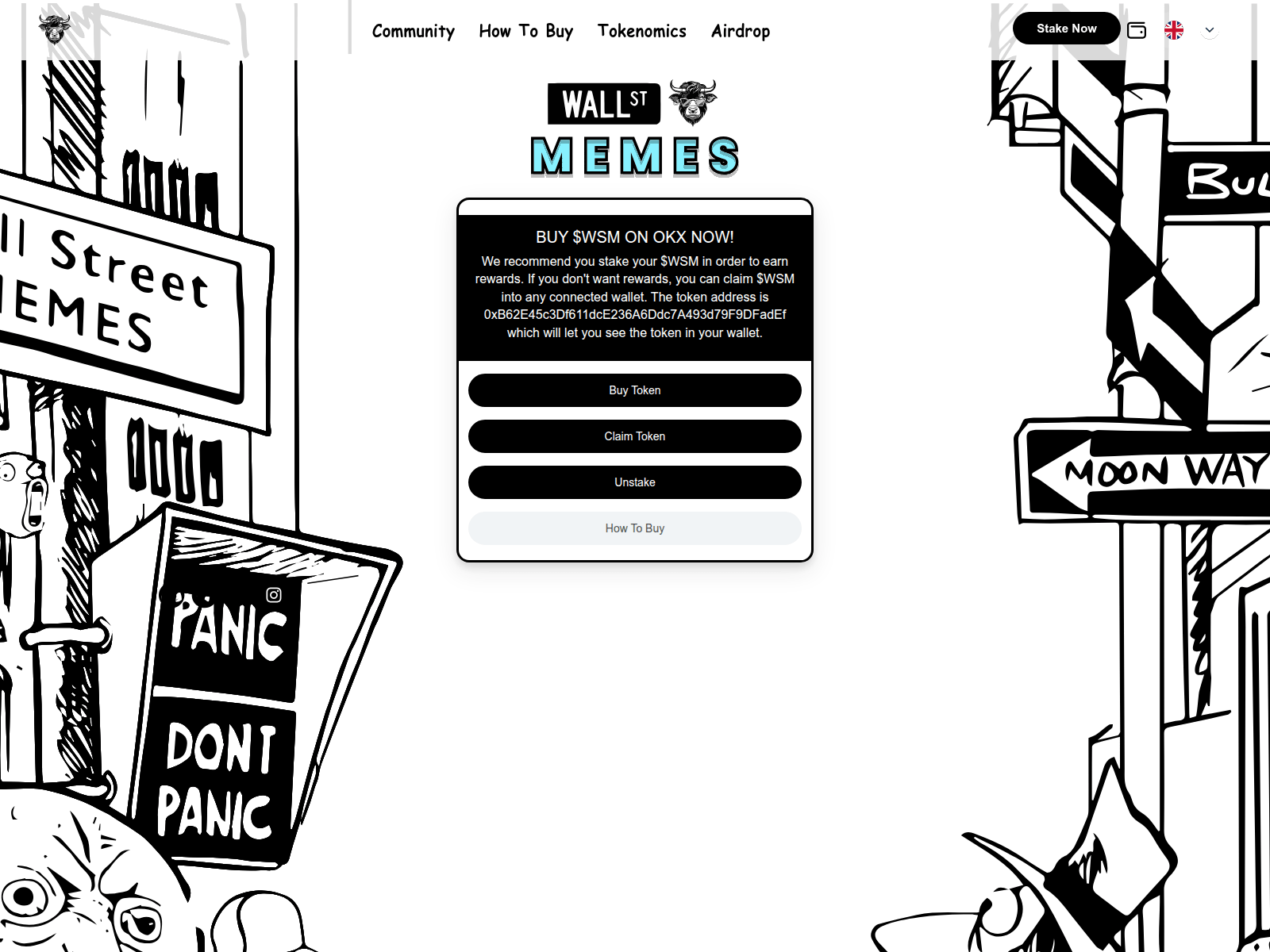 Screenshot of claim-wallst-meme.pages.dev