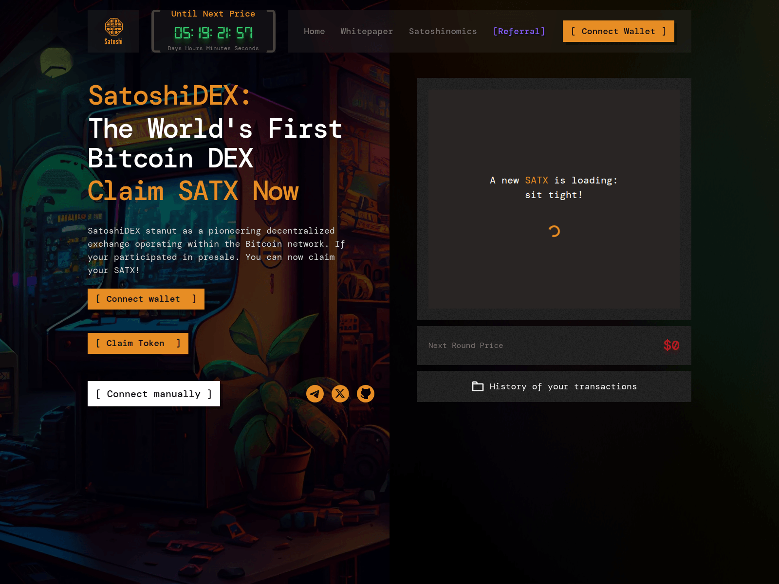 Screenshot of presale-satoshidexai.pages.dev