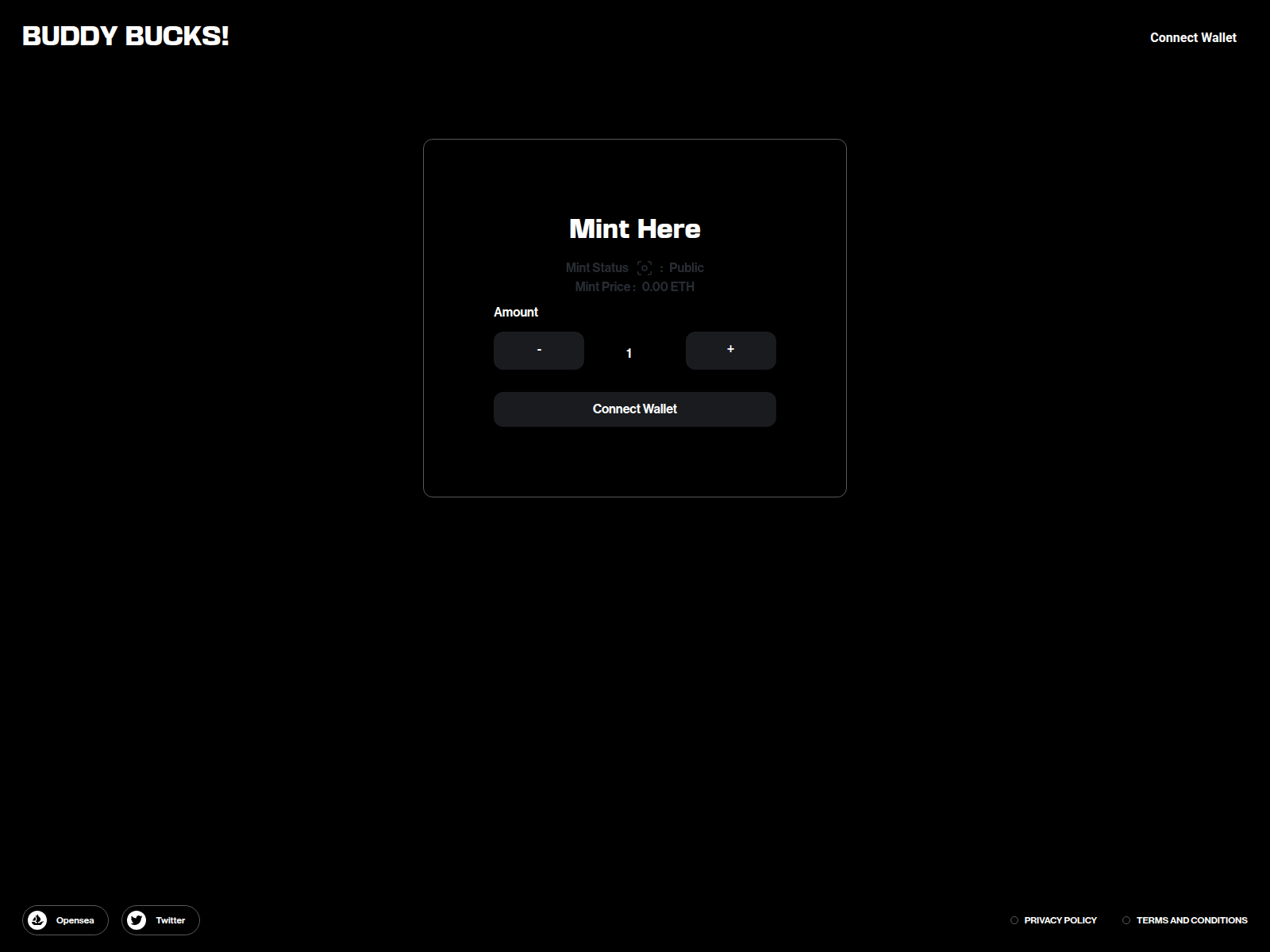 Screenshot of buddy-bucks-rainbowkit.pages.dev