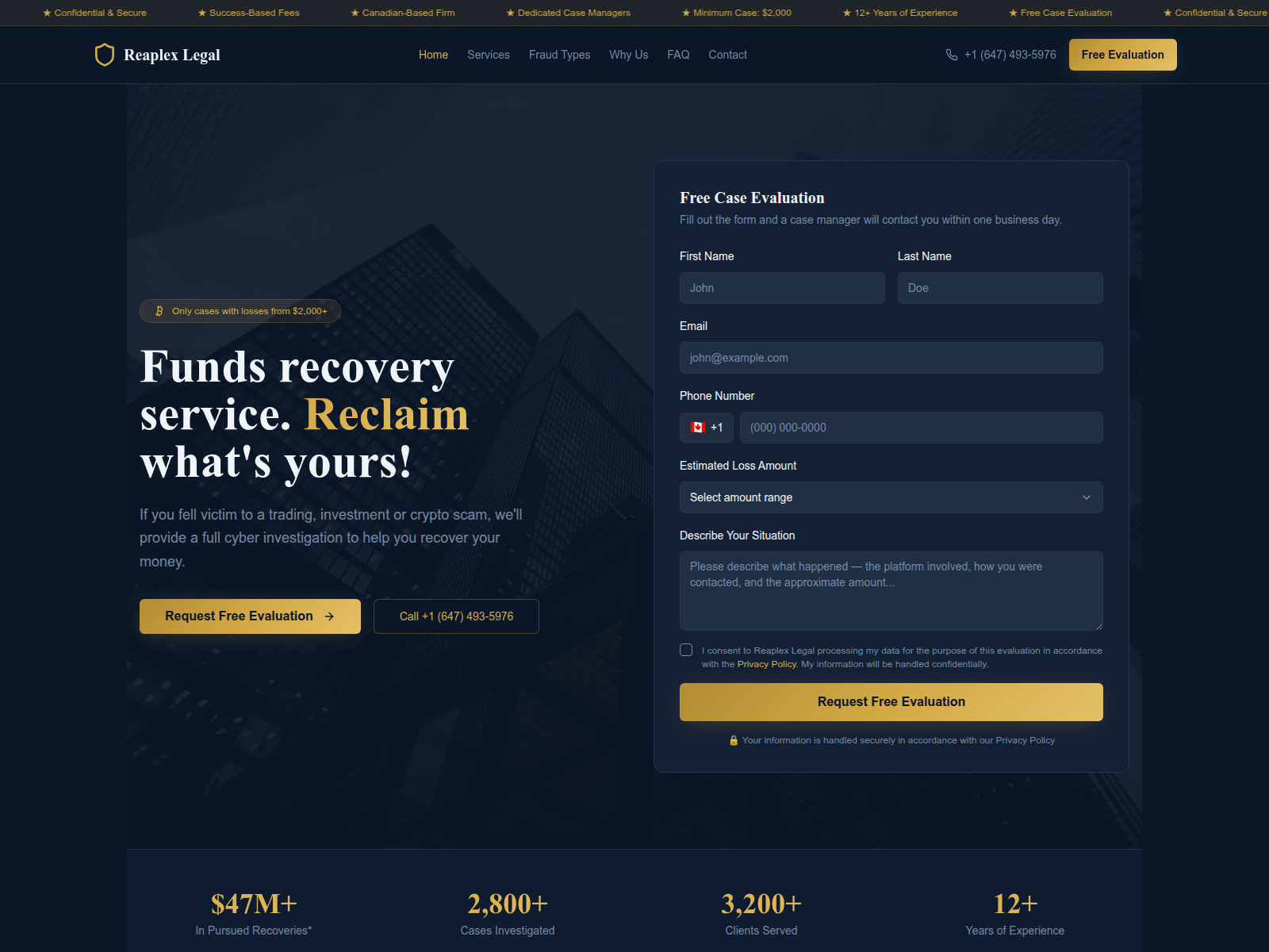 Screenshot of reaplex-legal.com