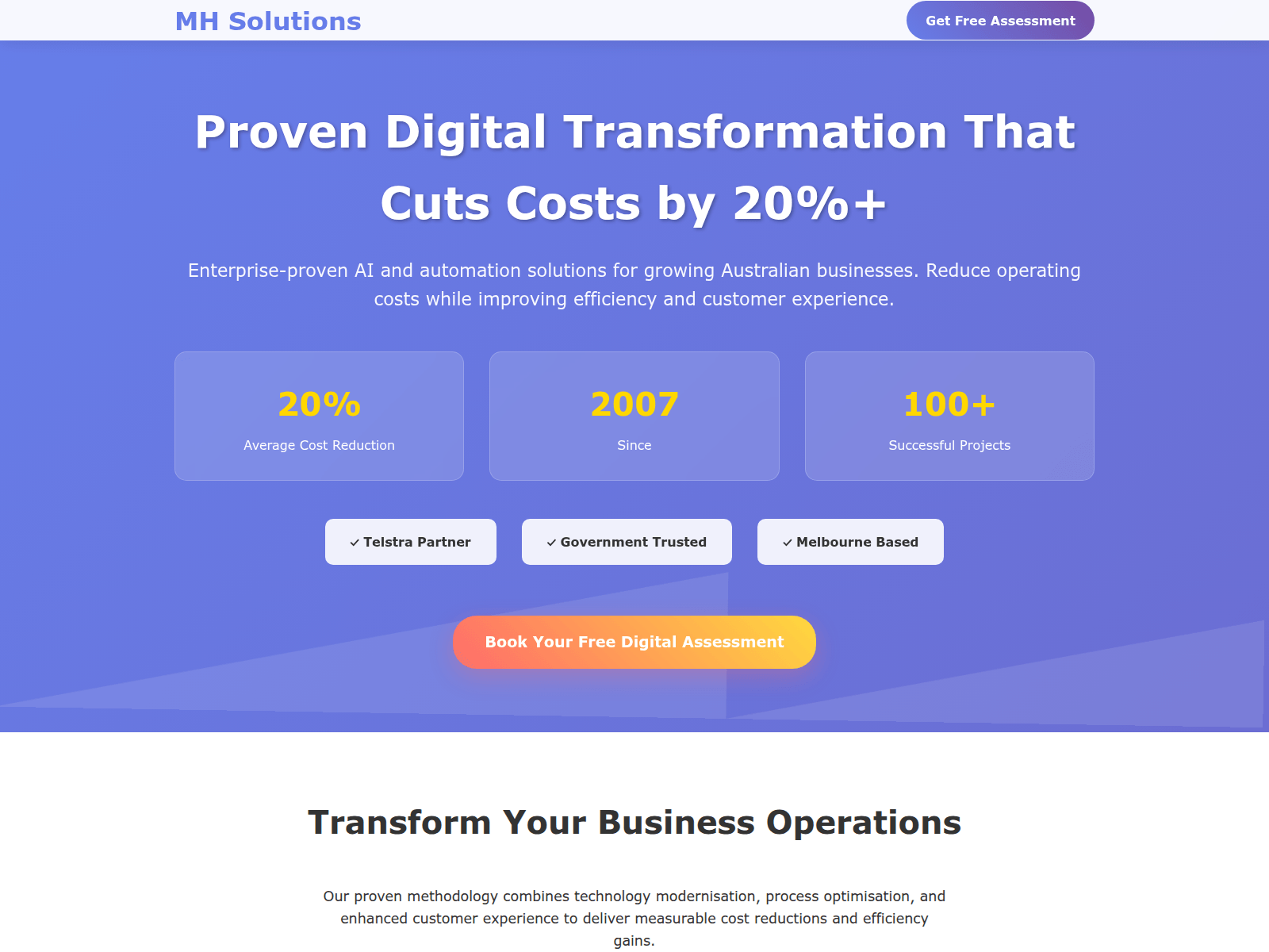 Screenshot of mhsolutions-com-au.pages.dev
