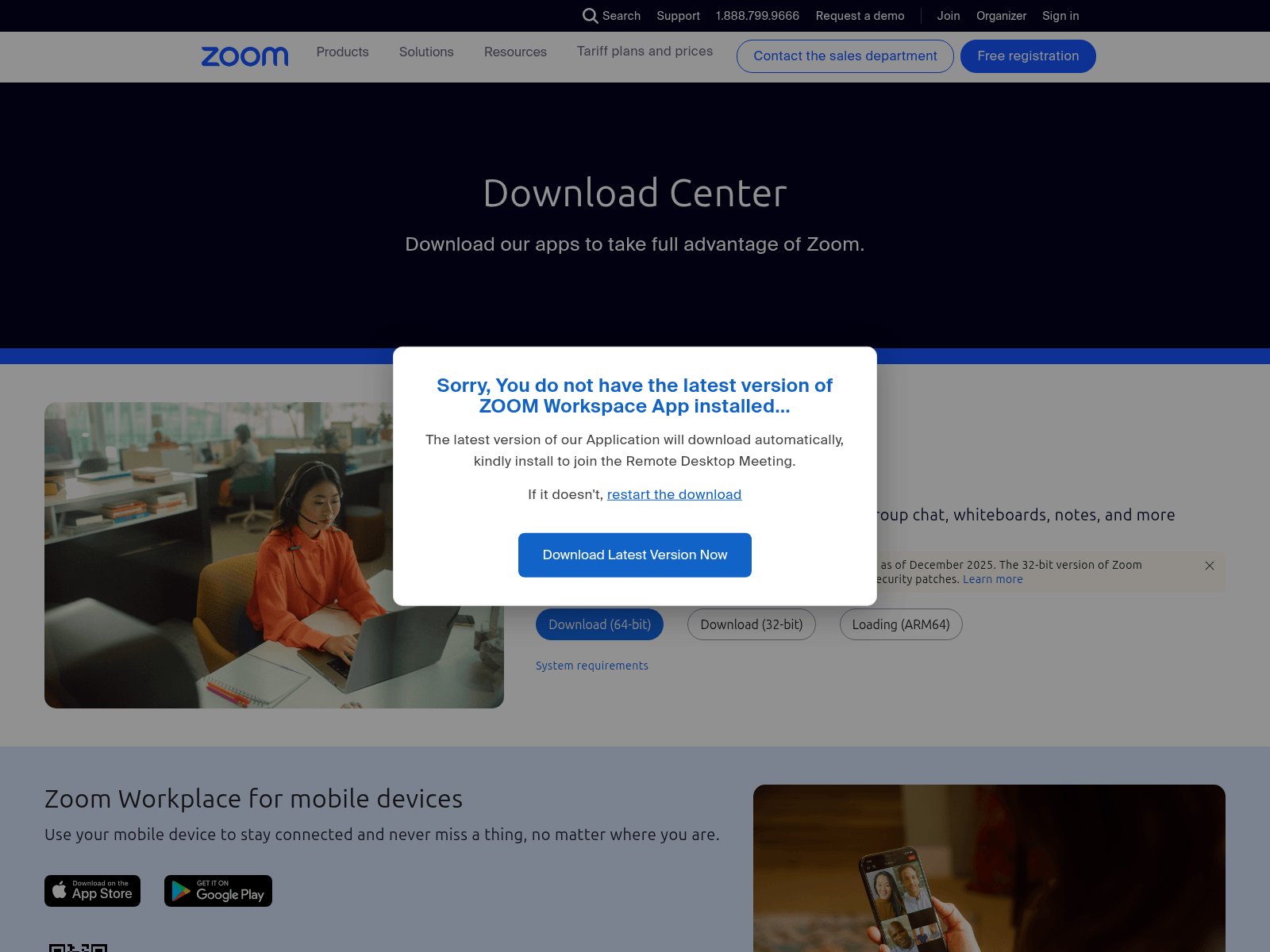Screenshot of getzoomupdate.com