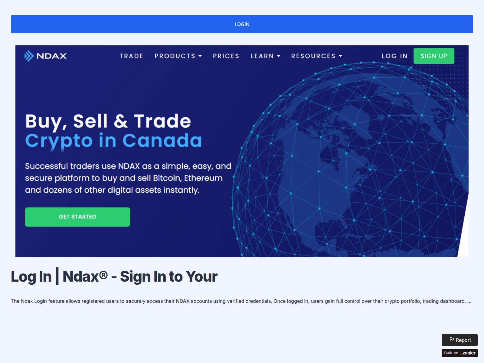 Screenshot of ndx-io.zapier.app