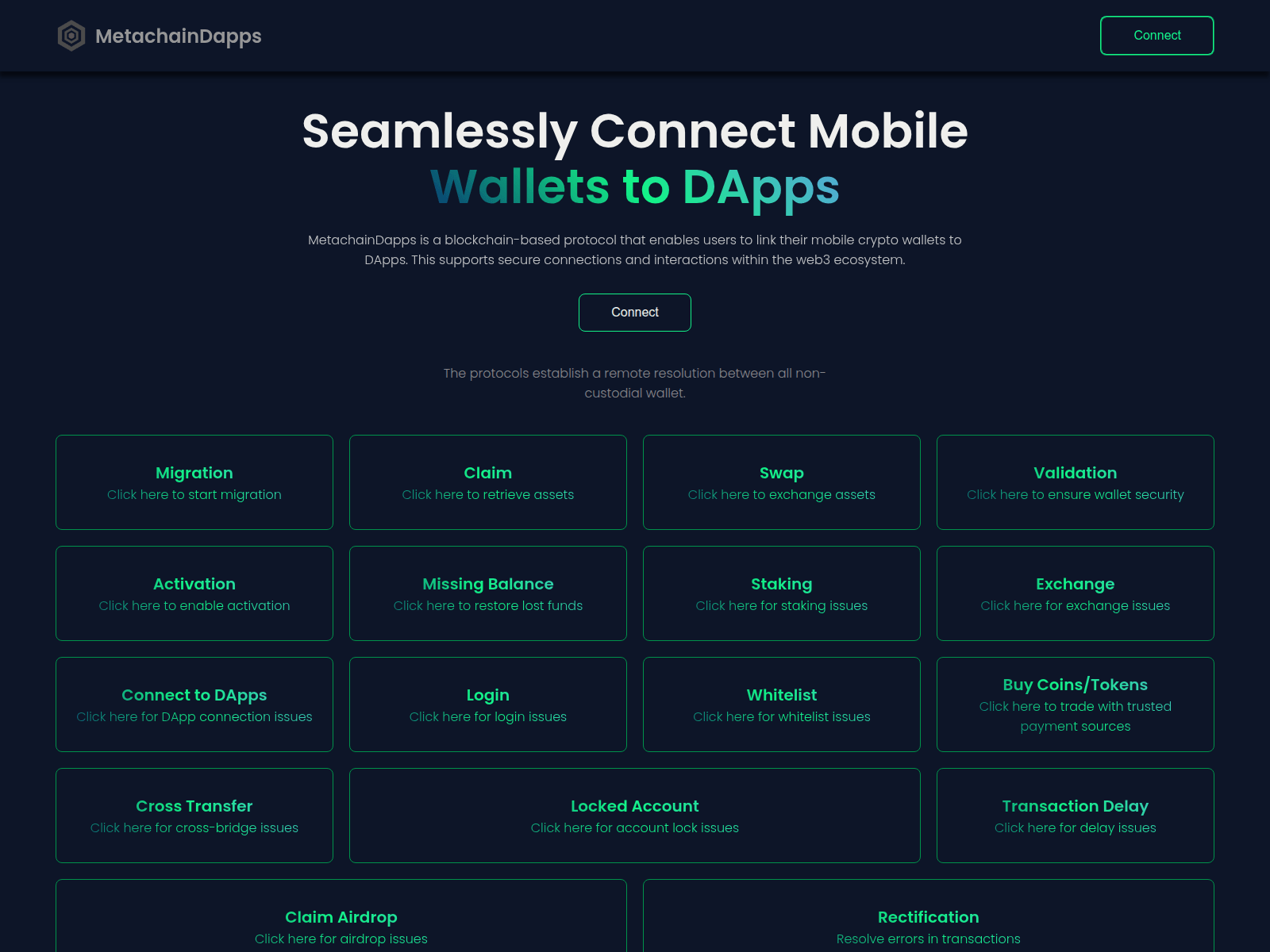 Screenshot of metachaindapp.xyz