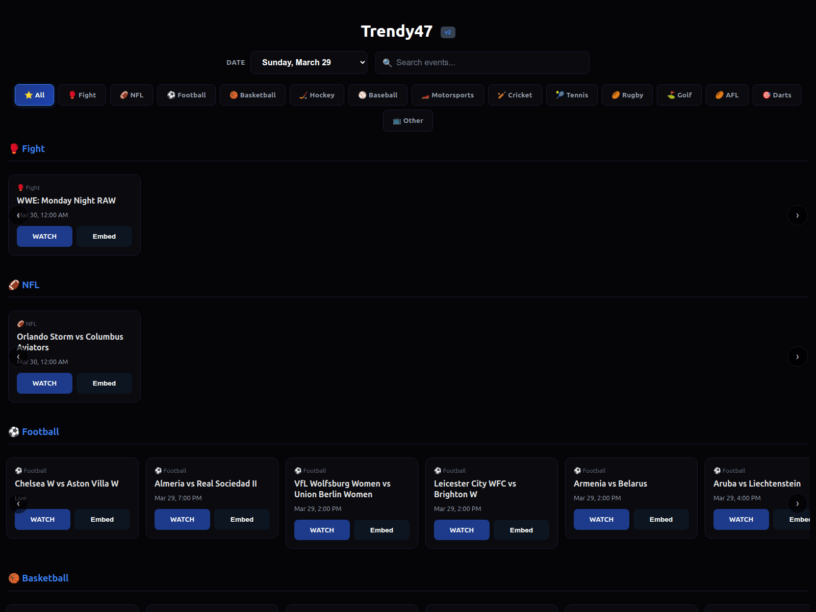 Screenshot of v2.trendy47.com