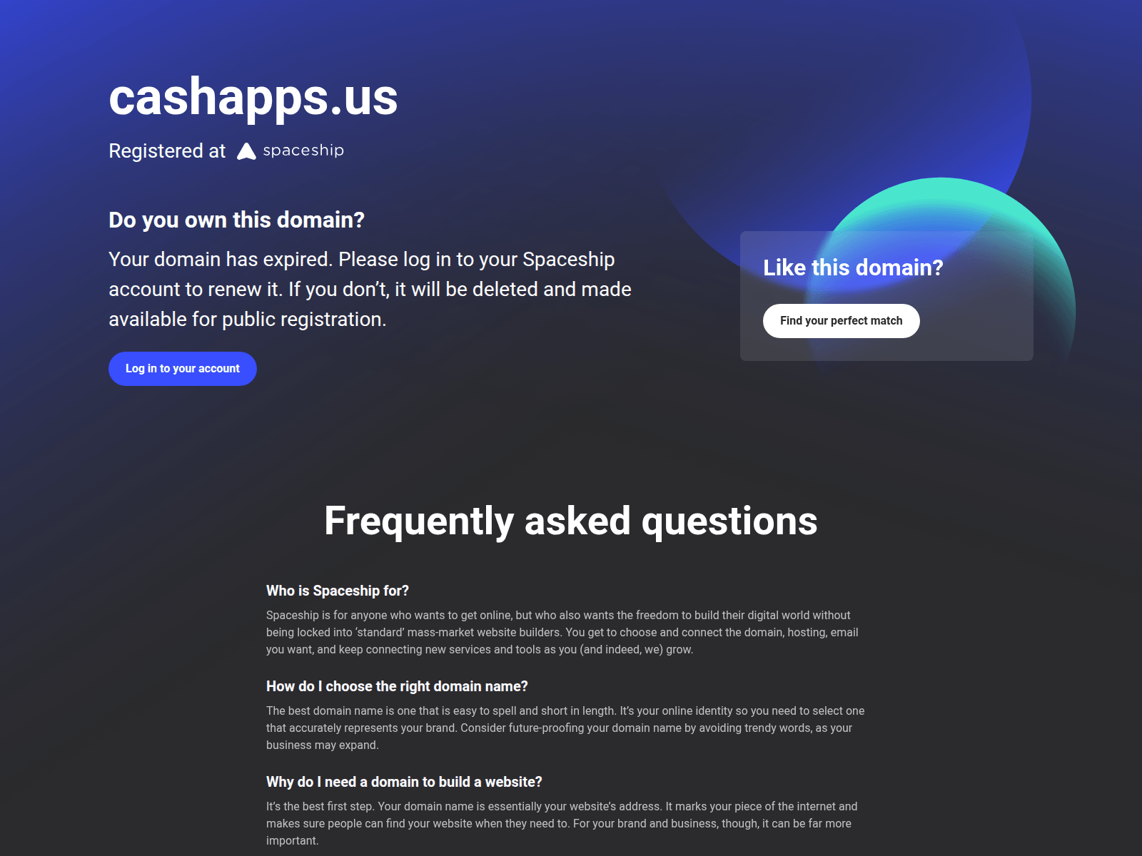 Forensic screenshot of cashapps.us
