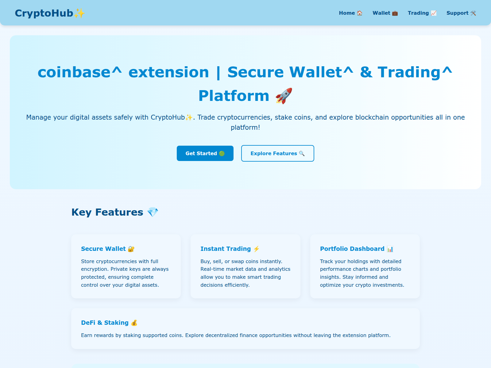 Screenshot of hub-extension-coin.pages.dev