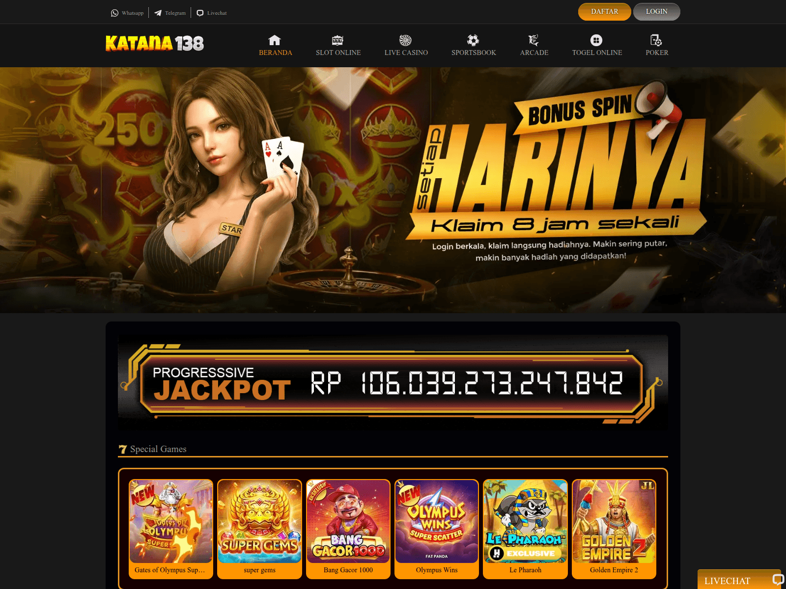 Screenshot of katana138.net