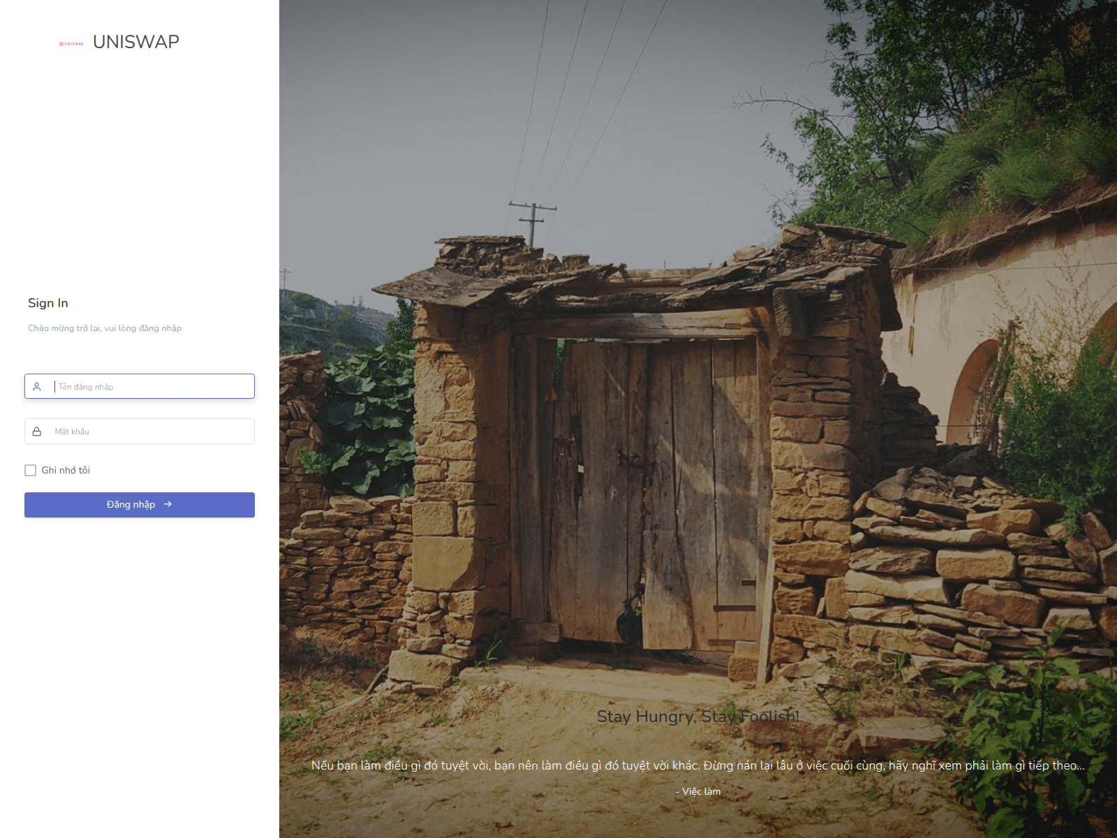 Screenshot of admin.uniswap-invest.com