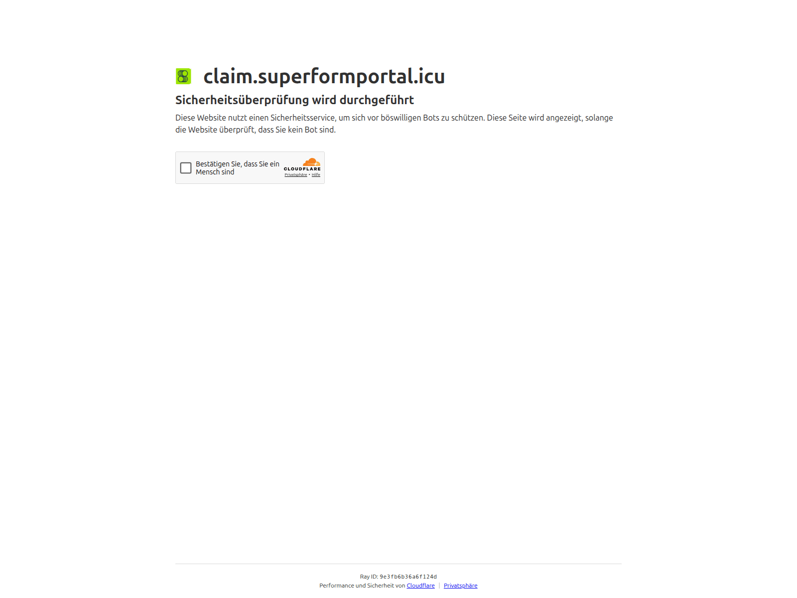 Screenshot of claim.superformportal.icu