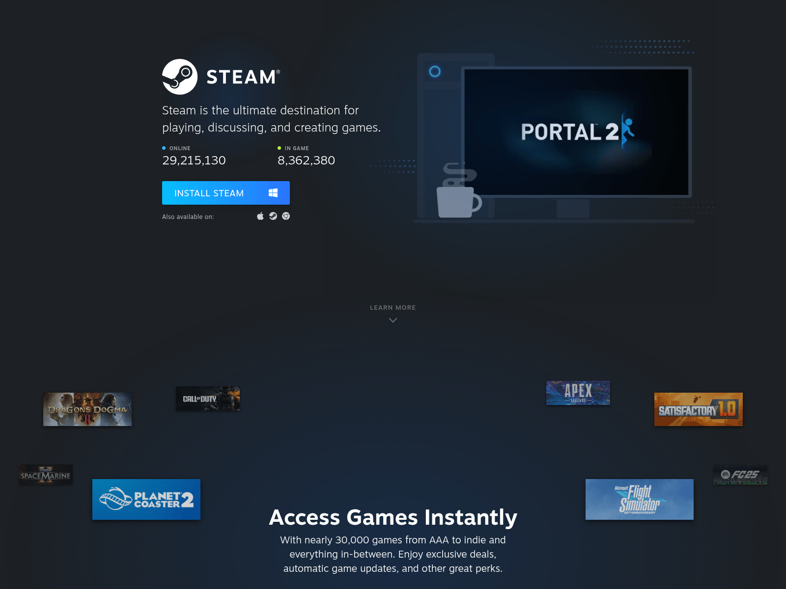 Screenshot of steam-client.com