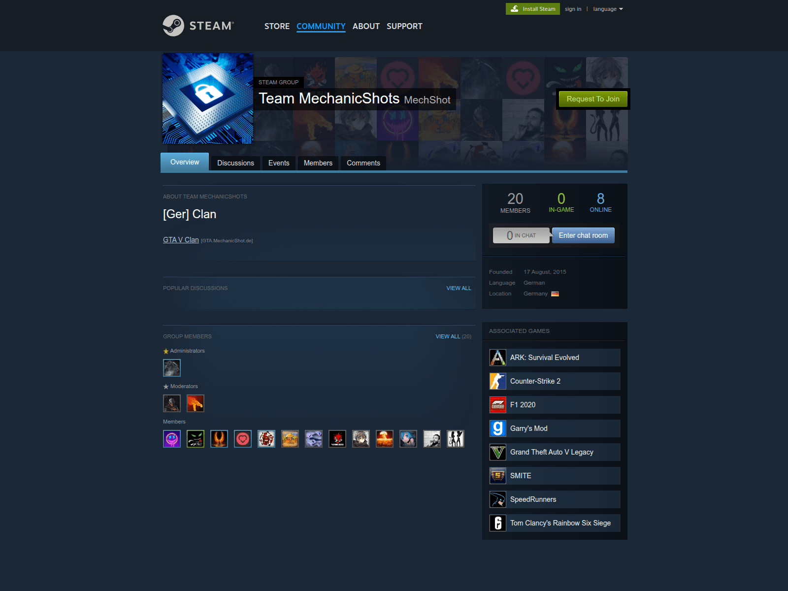 Screenshot of steam.mechanicshot.de