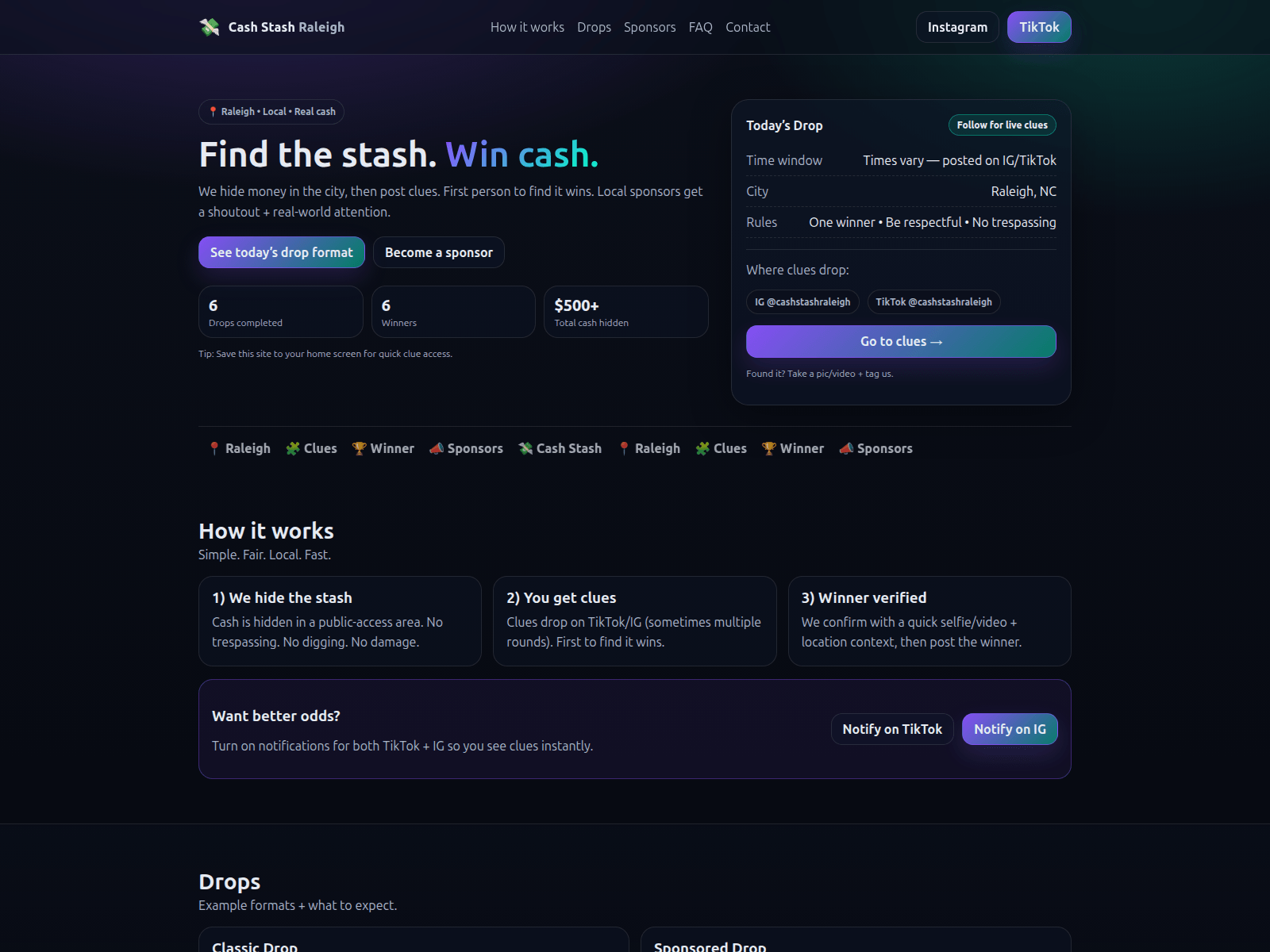 Screenshot of cashstashnc.com