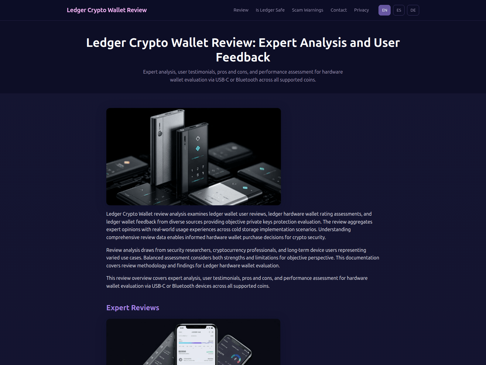 Screenshot of ledger-crypto-wallet-review.com