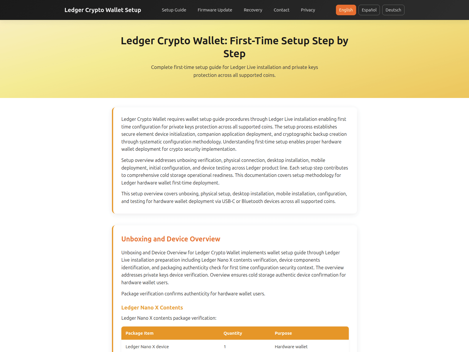Screenshot of ledger-crypto-wallet-setup.org
