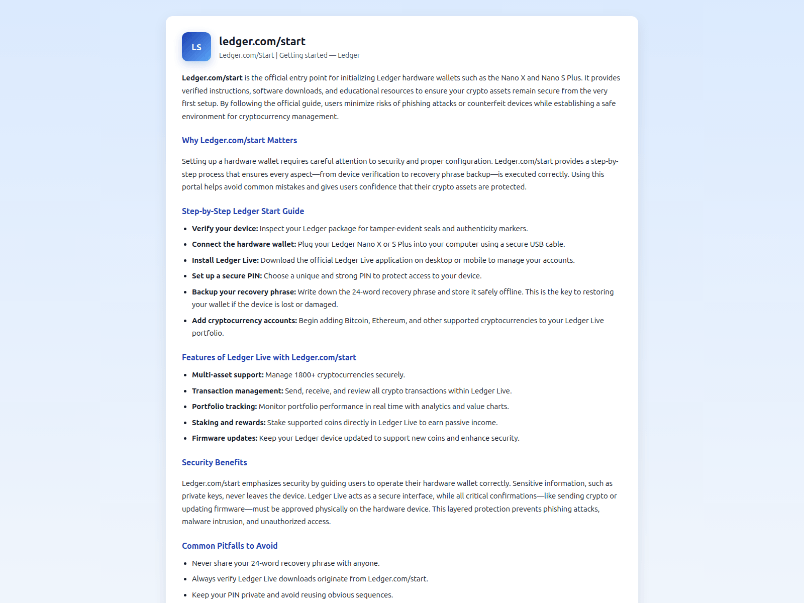 Screenshot of ledgercoim-start.pages.dev