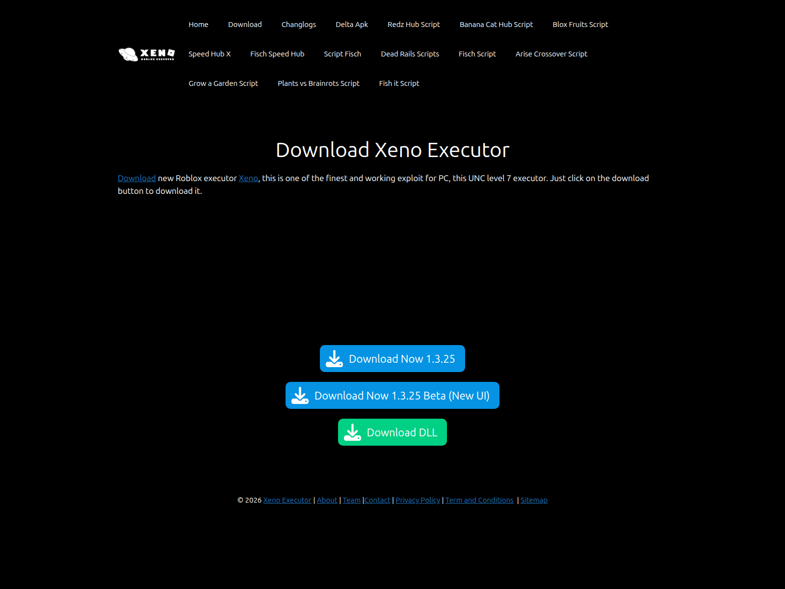 Forensic screenshot of xeno-executor.com