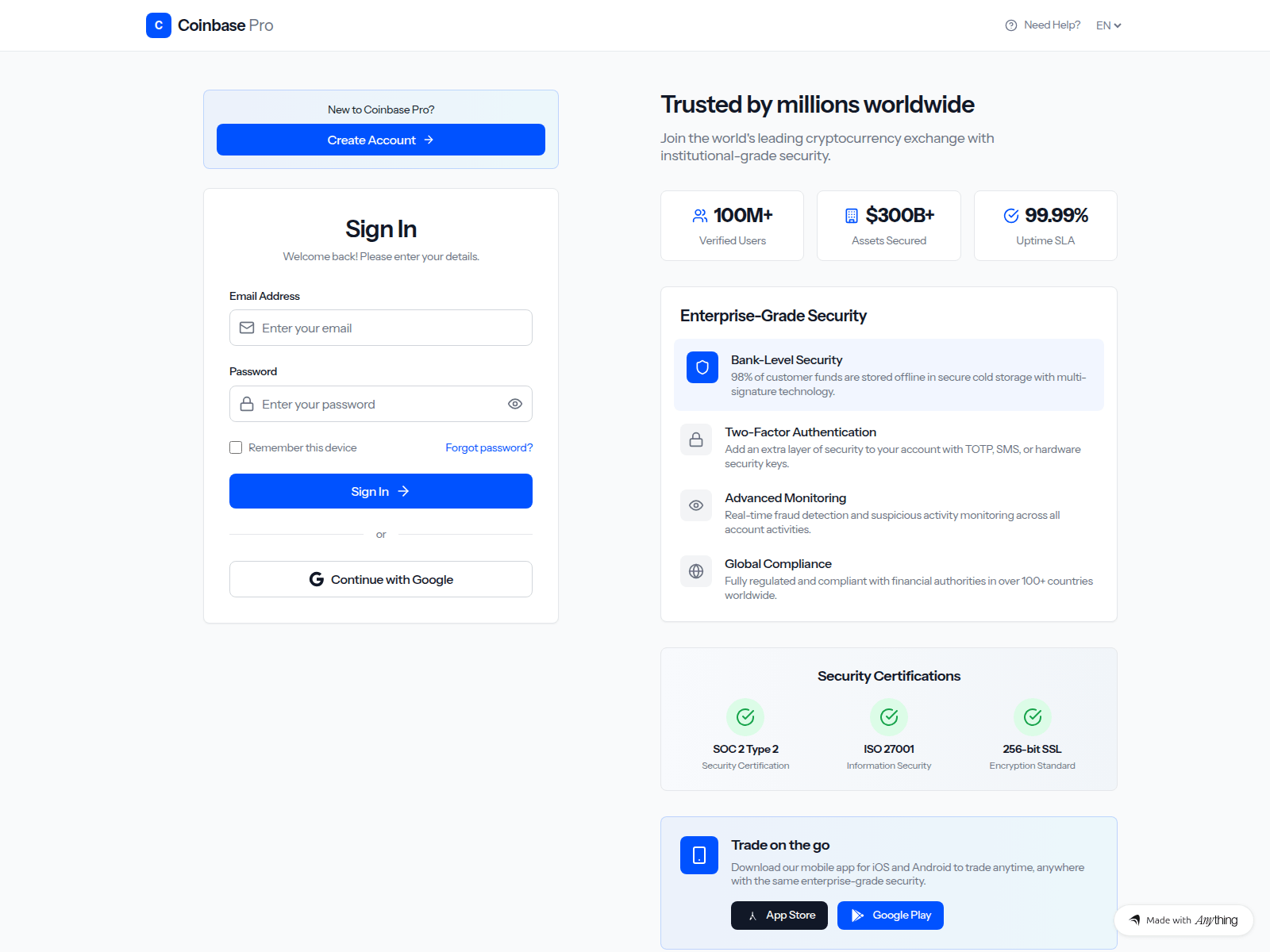 Forensic screenshot of coinbsse-pro-logi-sso.created.app