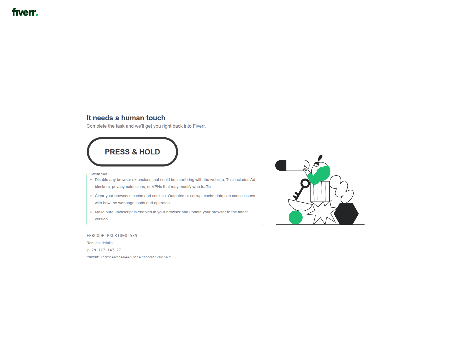 Forensic screenshot of www.fiverr.com