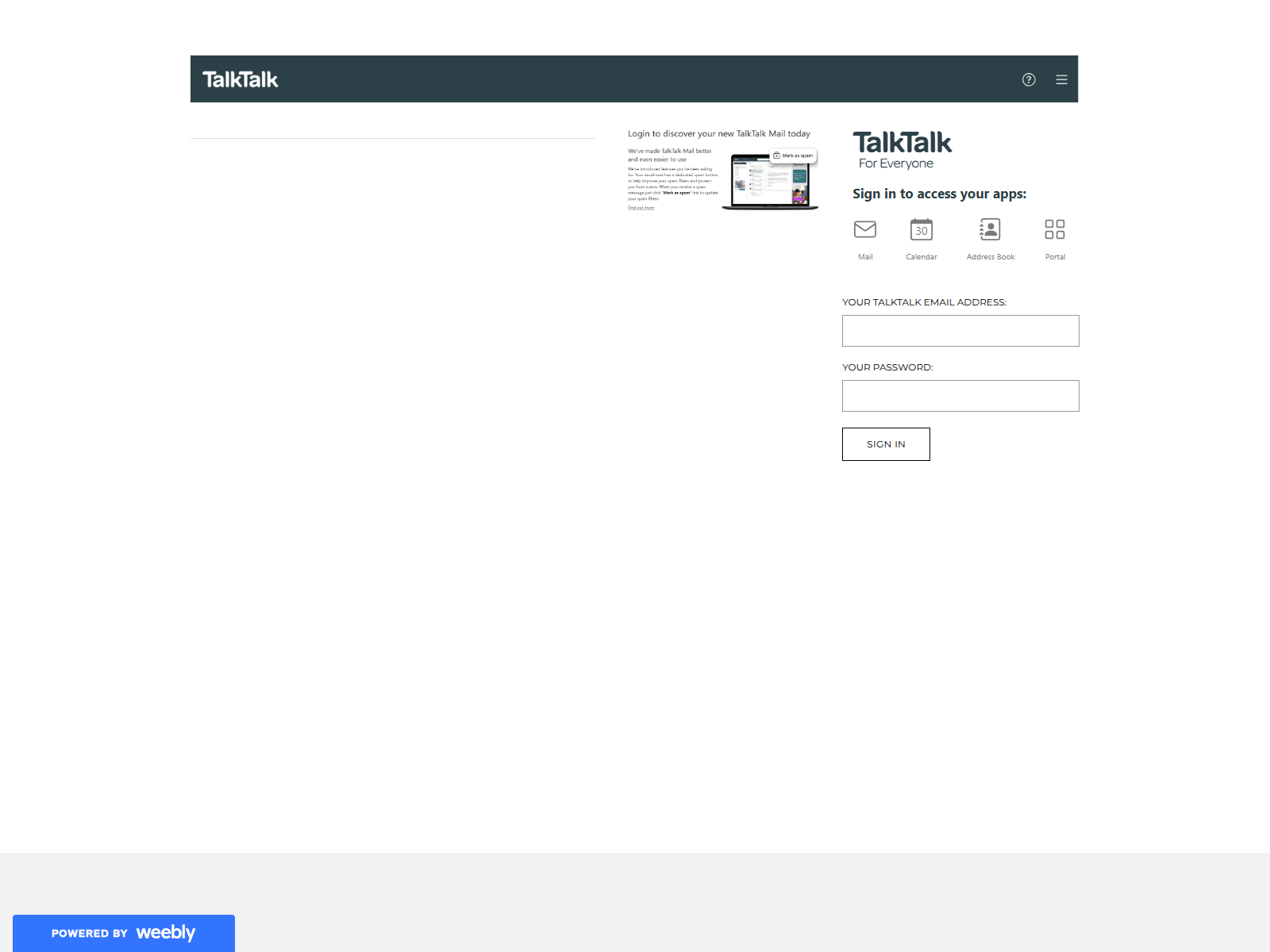 Forensic screenshot of posteo23sdf.weebly.com
