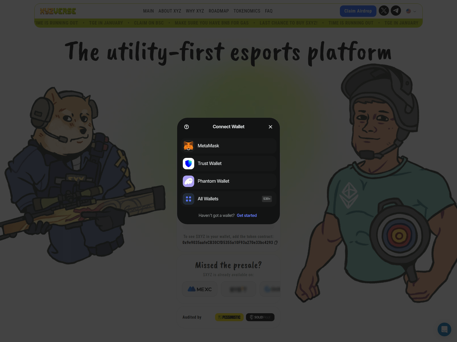 Forensic screenshot of airdropxyzverse.io