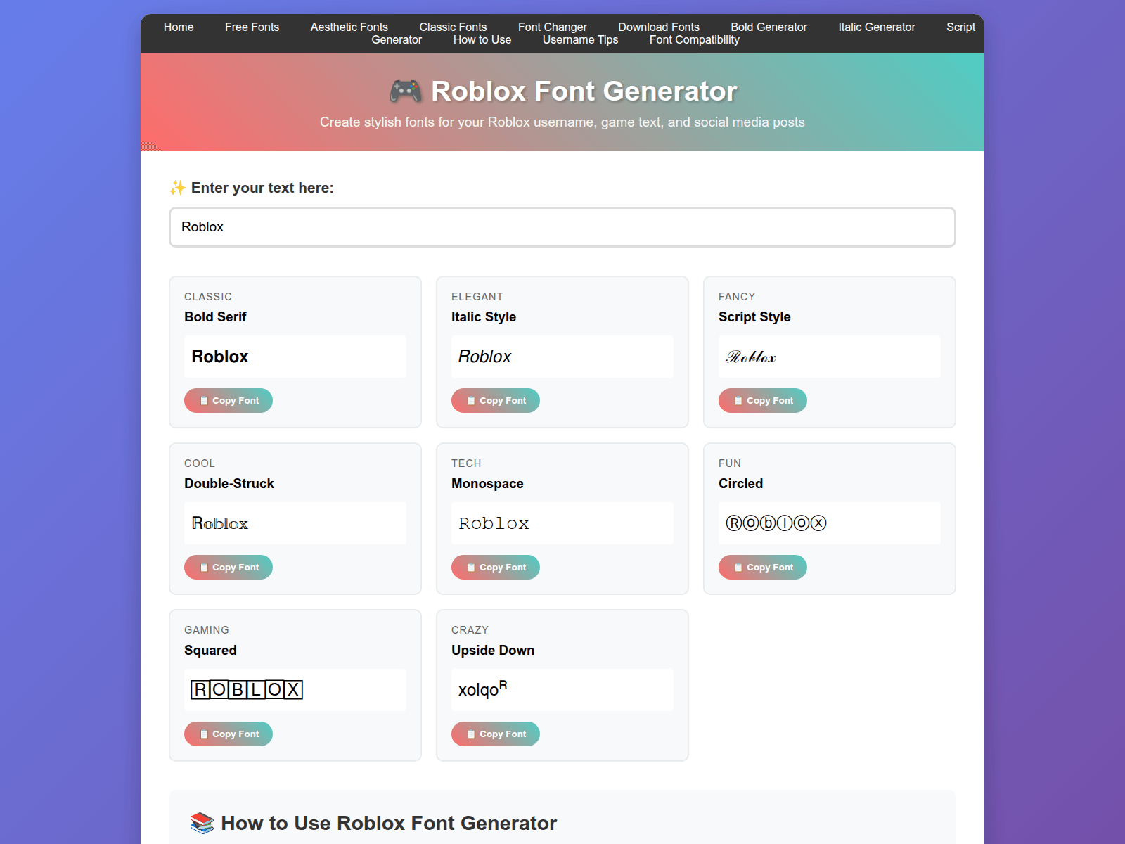 Forensic screenshot of robloxfontgenerator.buzz