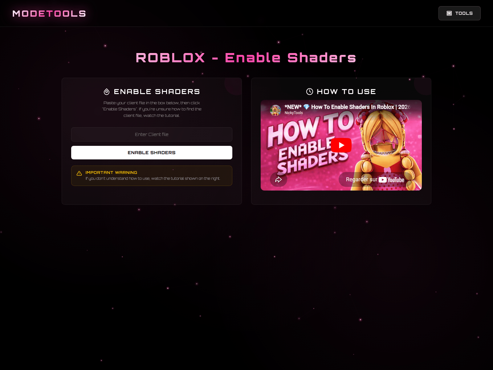Forensic screenshot of modetools.pro