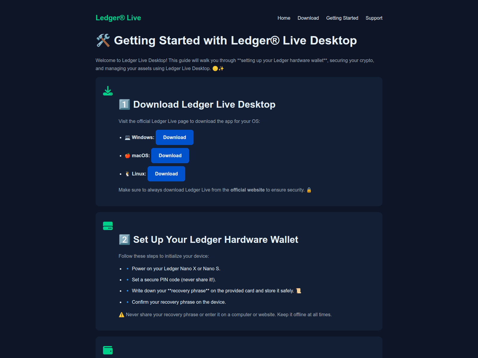 Forensic screenshot of live-ldger-desktop-support.pages.dev