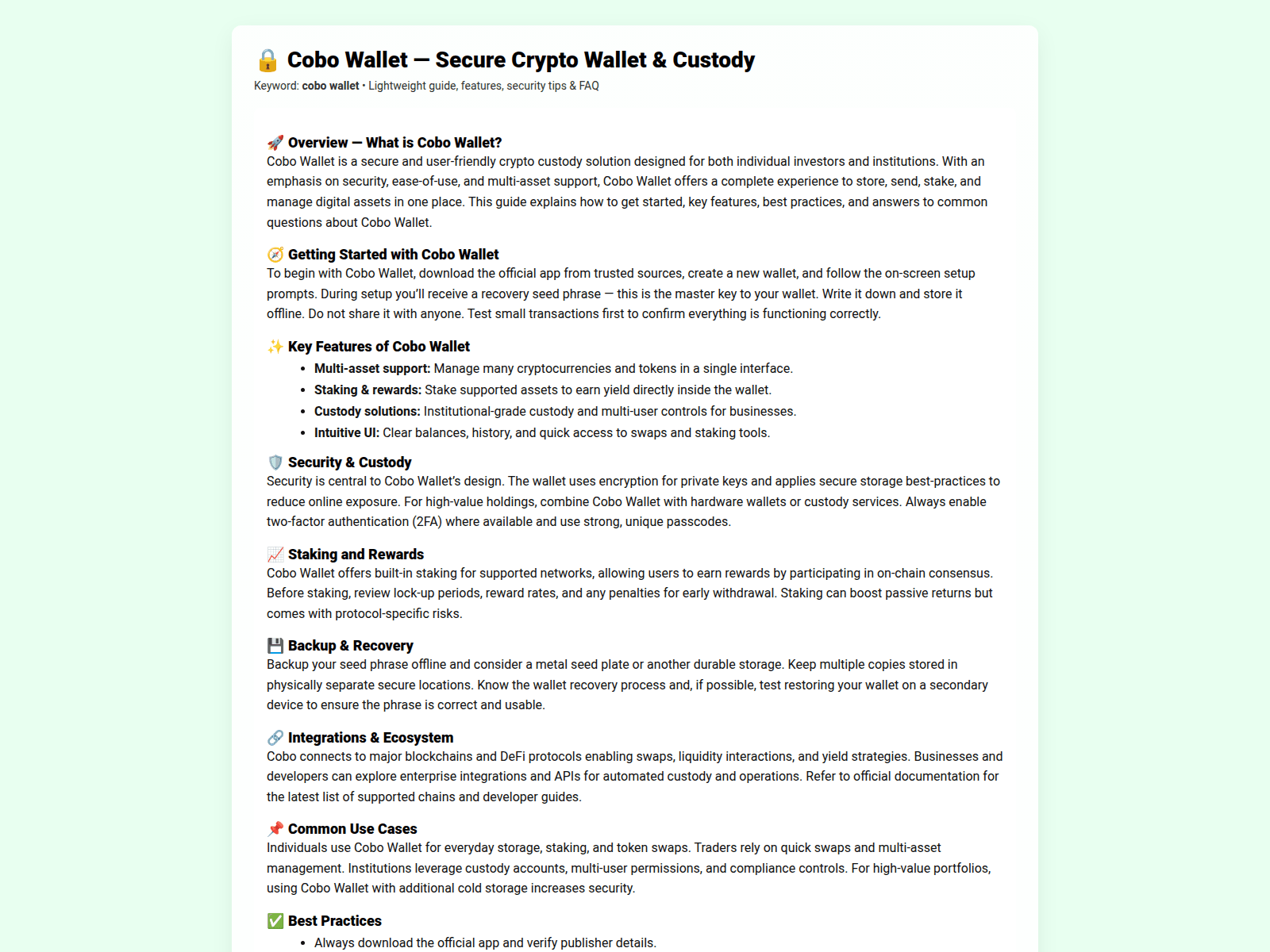 Forensic screenshot of cobo--wallet.pages.dev