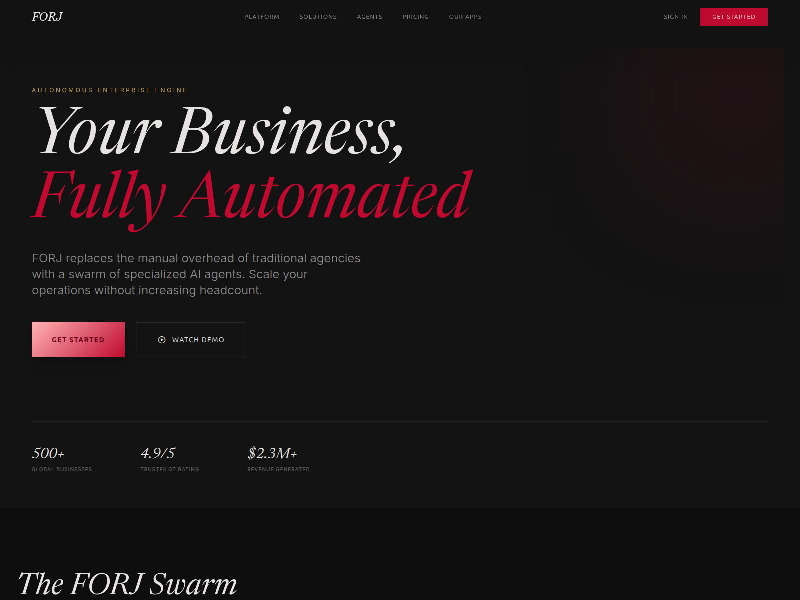 Forensic screenshot of forj-landing.pages.dev