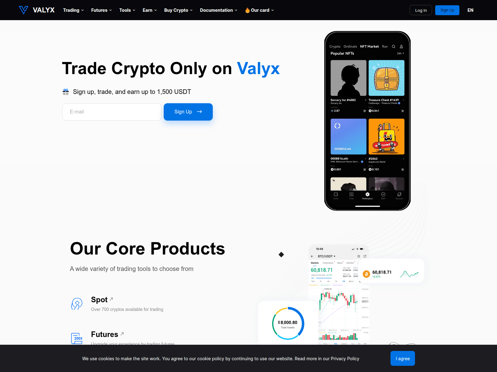 Forensic screenshot of valyx.io