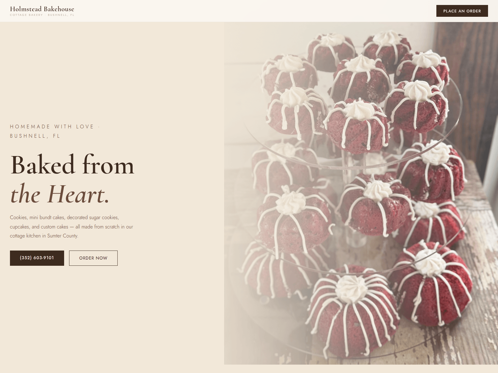 Forensic screenshot of holmstead-bakehouse.pages.dev