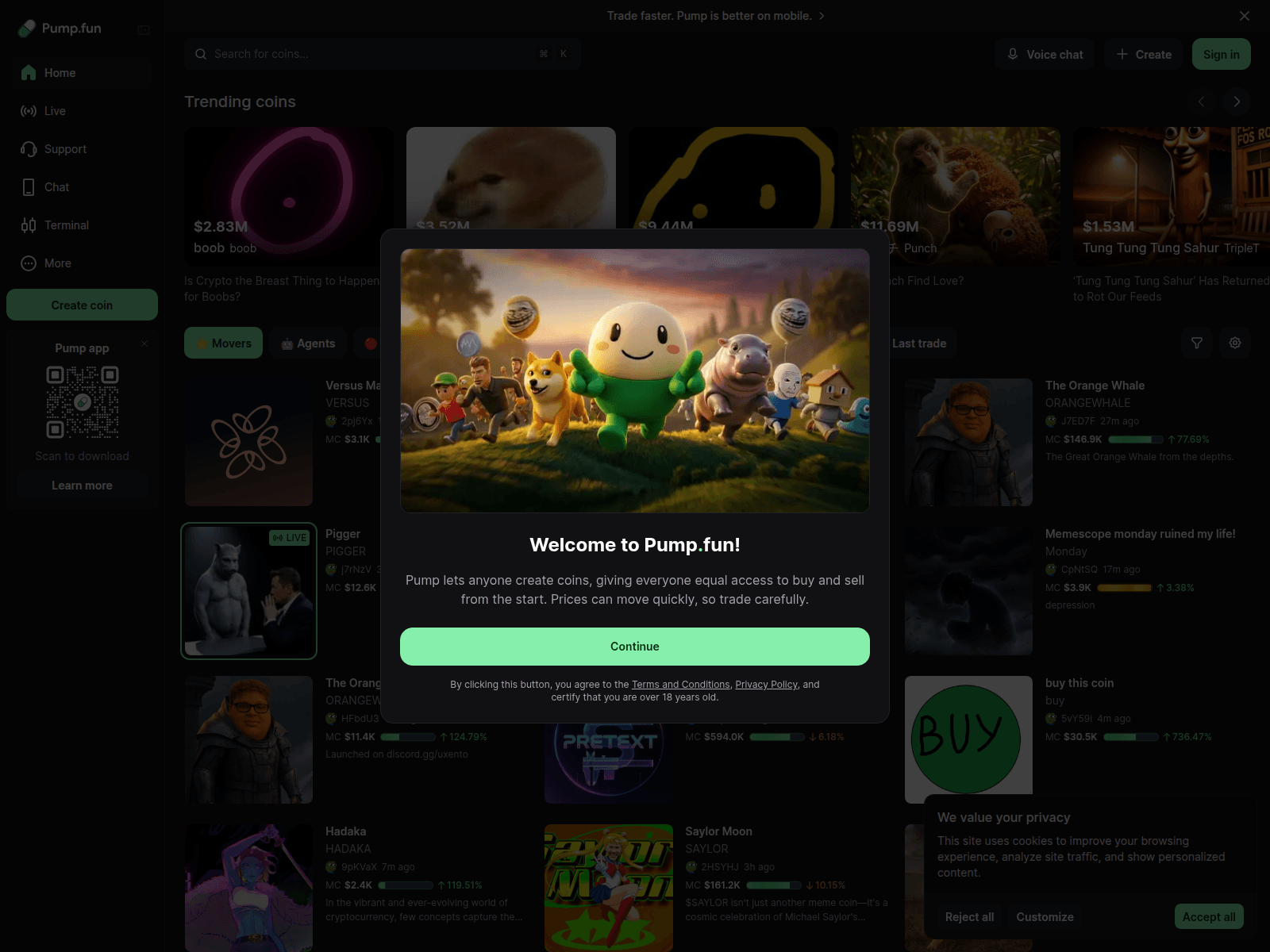 Forensic screenshot of moonshot-vote-grimdoge.fun