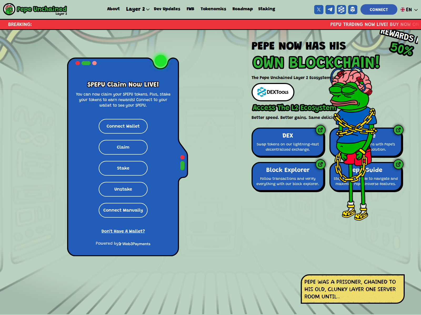 Forensic screenshot of pepeunchained2-claims.pages.dev