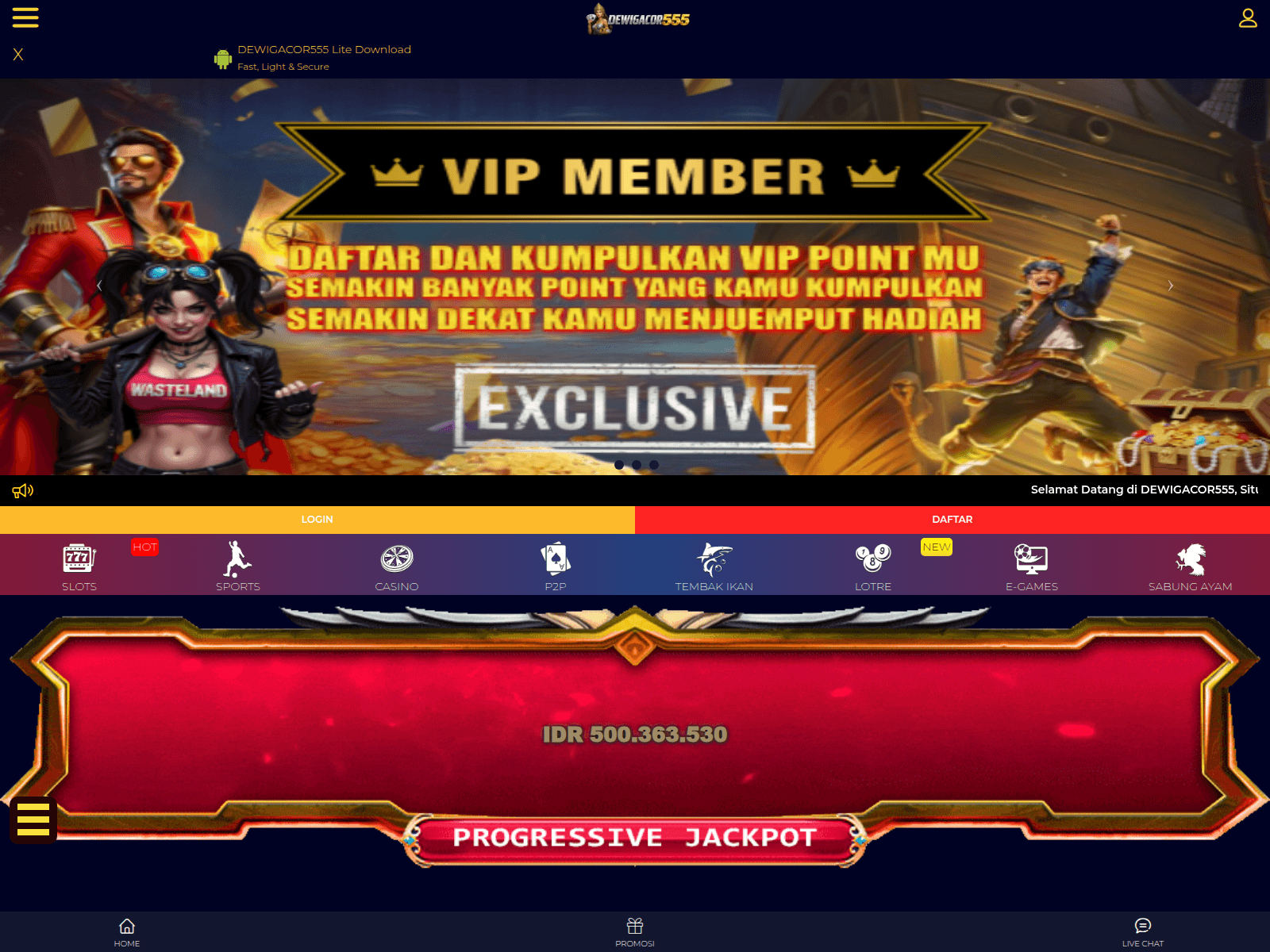 Screenshot of dewigacor555.shop