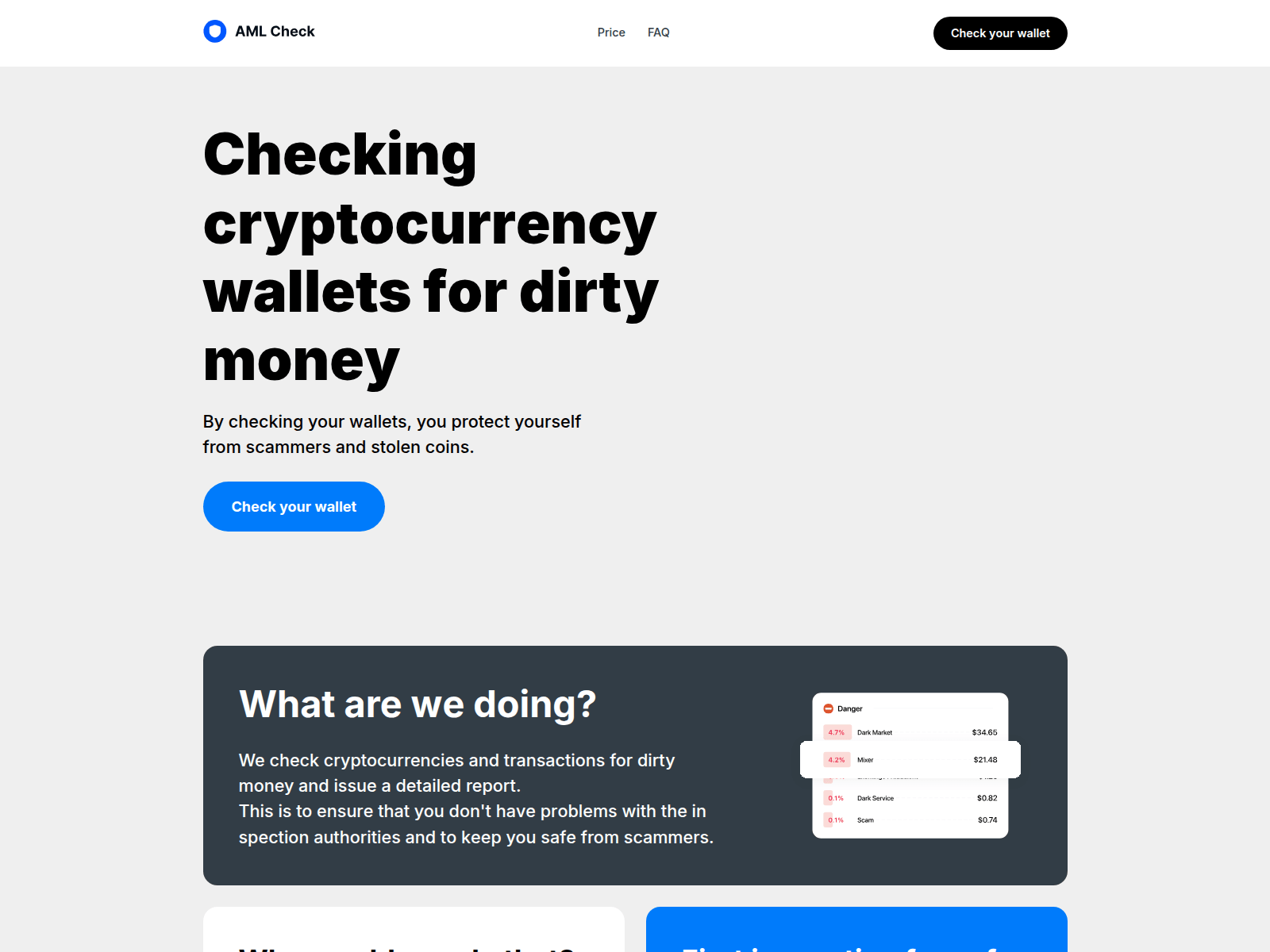 Forensic screenshot of aml-checkwallet.net