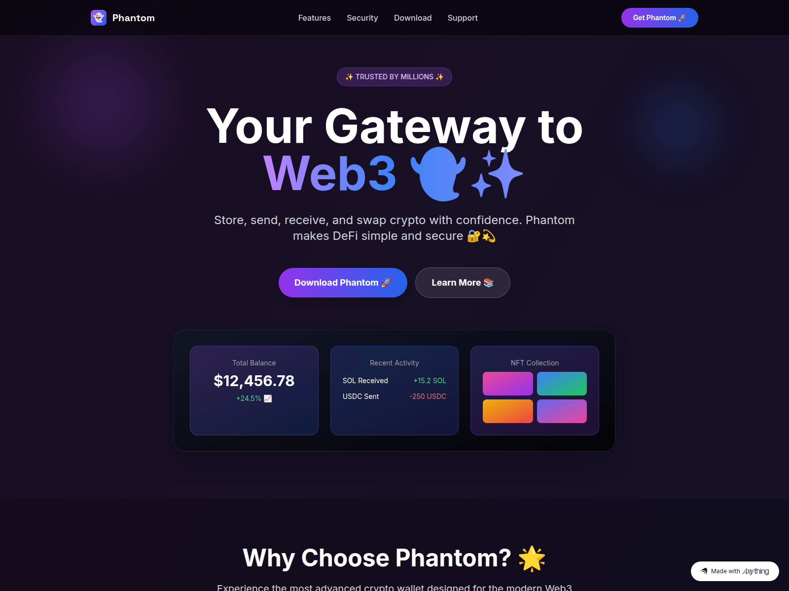Forensic screenshot of auth-phantom-en.created.app