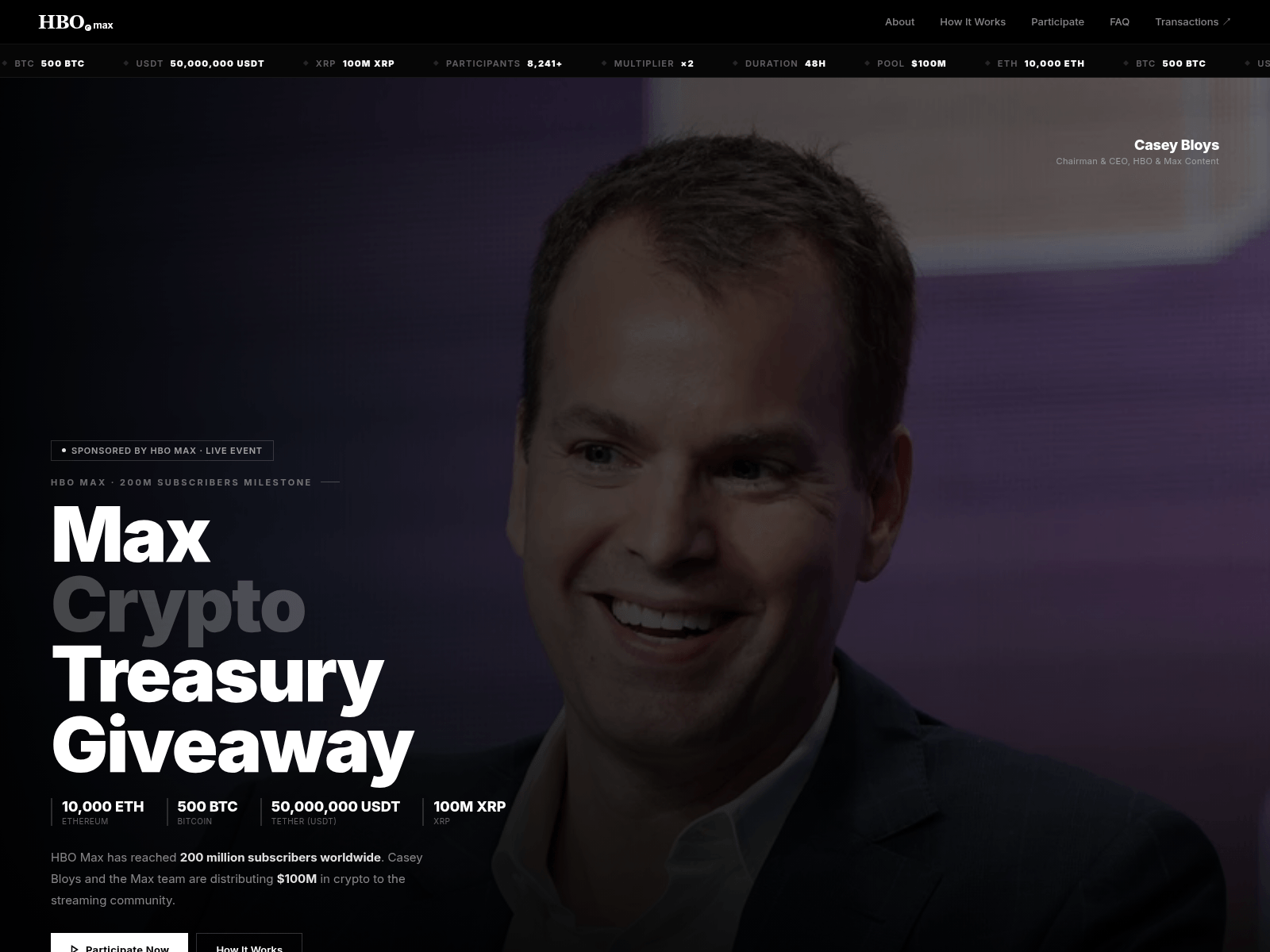 Forensic screenshot of hbomax.info